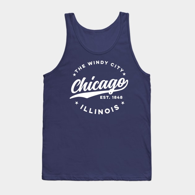 The Windy City Chicago (White Text) Tank Top by DetourShirts